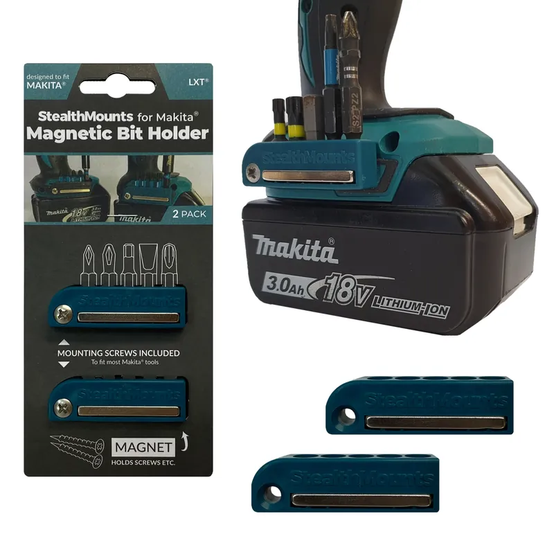 StealthMounts BH-MK-BLU-2 - Porte-embouts magnétique (2pcs) pour machines Makita LXT - bleu