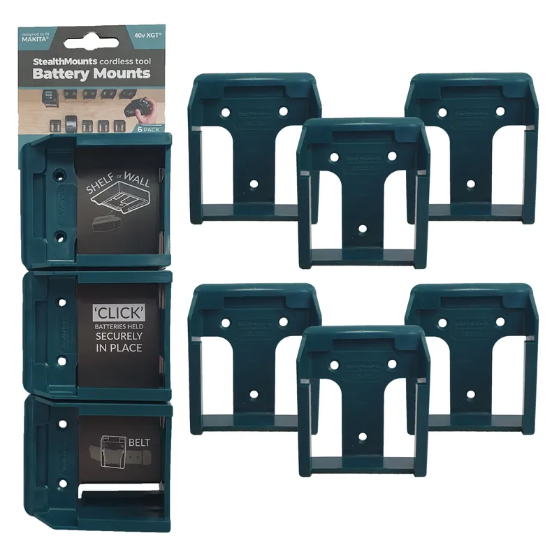 StealthMounts BM-MK40-BLU-6 - Support batterie (6pcs) pour Makita 40V XGT - bleu