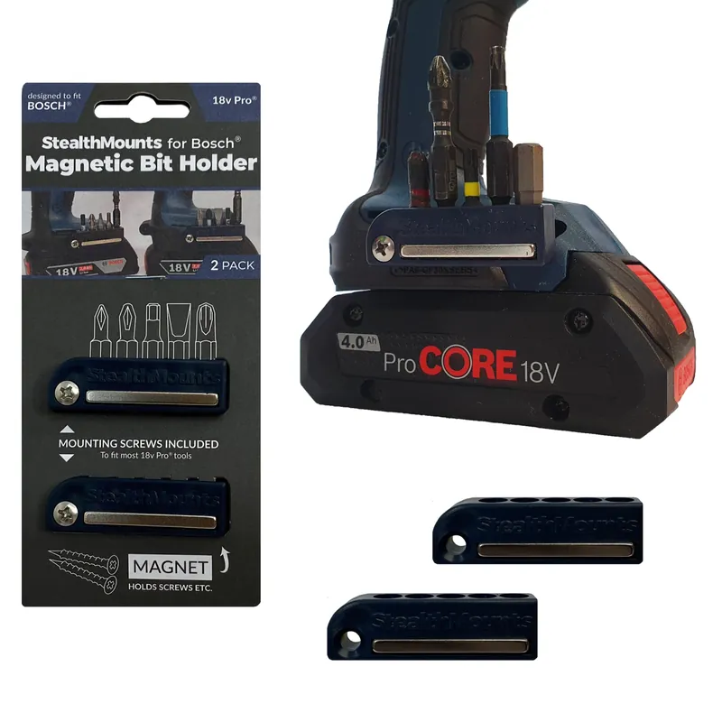 StealthMounts BH-BO-BLU-2 - Porte-embouts magnétique (2pcs) pour machines Bosch - bleu