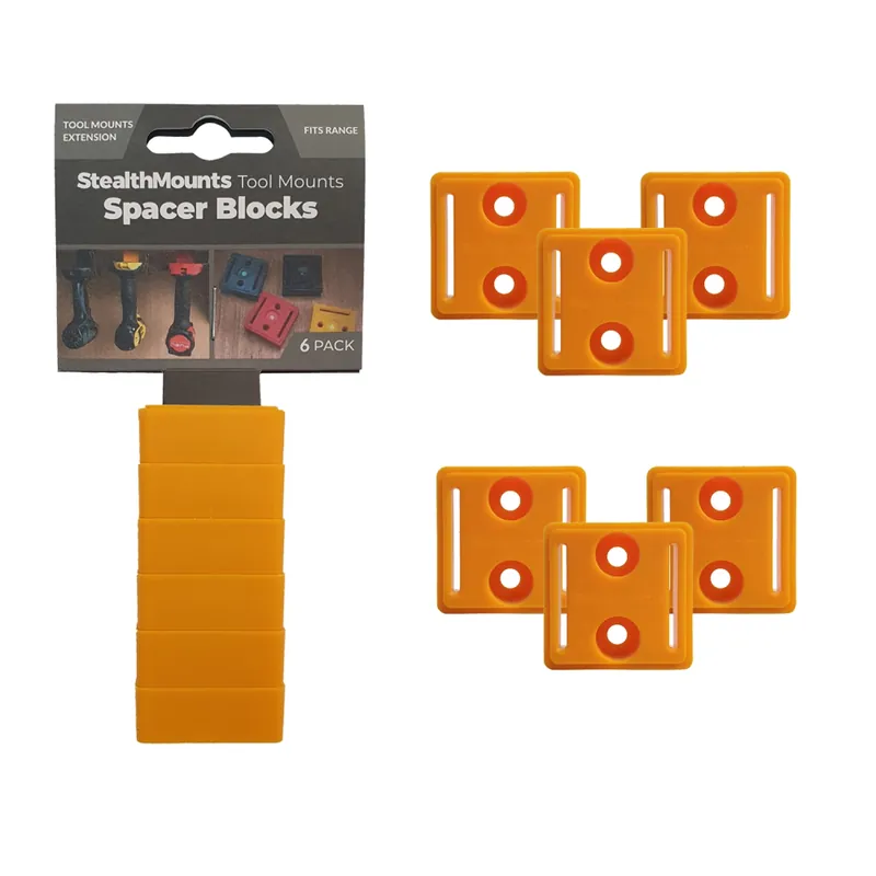 StealthMounts TMSPACE-YLW-6 Blocs d‘écartement pour support d‘outils - 12 mm - pour DeWalt XR - jaune - 6 pièces