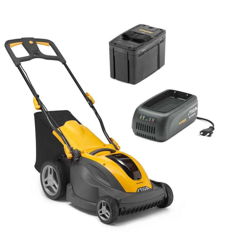 Stiga COMBI 344e Kit Accu tondeuse à conducteur marchant (1x 5.0Ah) - 42cm - 3-en-1