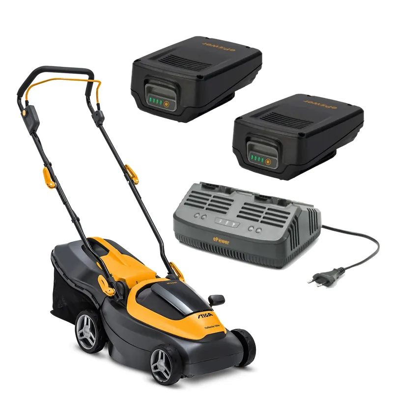 Stiga COLLECTOR 136e Kit tondeuse sans fil (2x 2.0Ah) - 35L - 250m²
