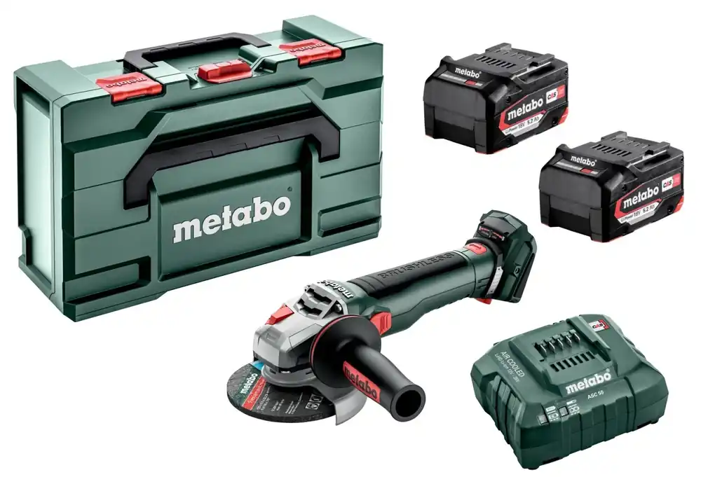 Metabo WB 18 LT BL 11-125 Ensemble de bilan de batterie LI-ion rapide rapide 18V (2x 5,2h) dans Metabox