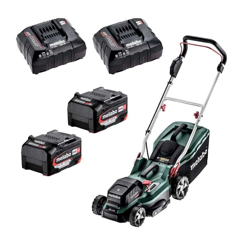 Metabo RM 36-18 LTX BL 36 Kit tondeuse sans fil 18V Li-Ion (2x 5.2Ah) - 36cm