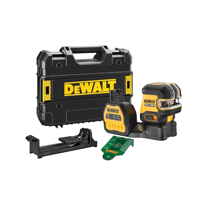 DeWALT DCE825NG18-XJ Laser à lignes croisées 12 V/18 V dans un coffret - 5 lignes - vert - 85 m - IP54