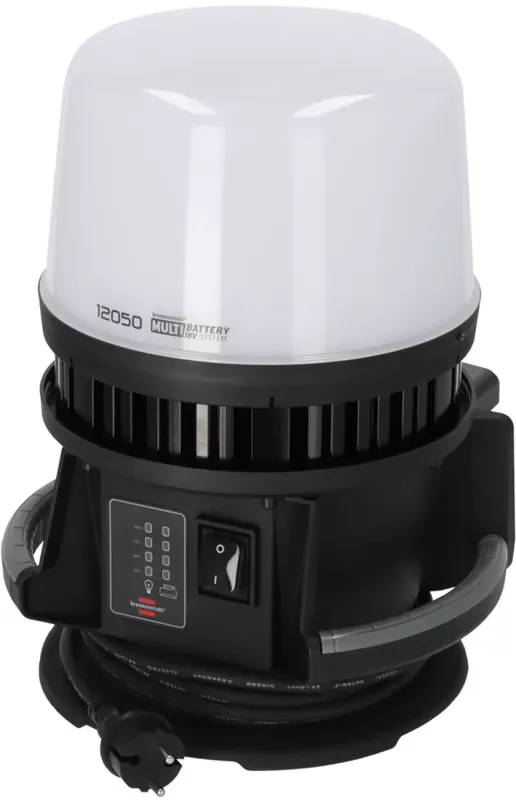 Brennenstuhl 1173700003 Lampe de chantier hybride LED 360° à batterie multiple - IP54 - 100 W - 12 000 lm