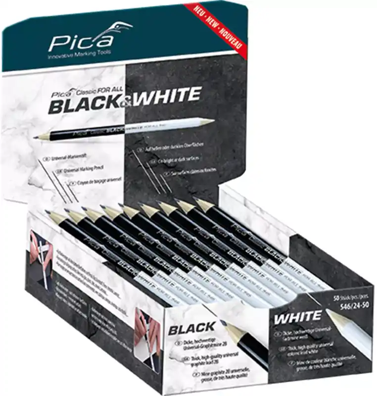 Pica 546/24 Crayon de couleur noir et blanc (50 pcs)