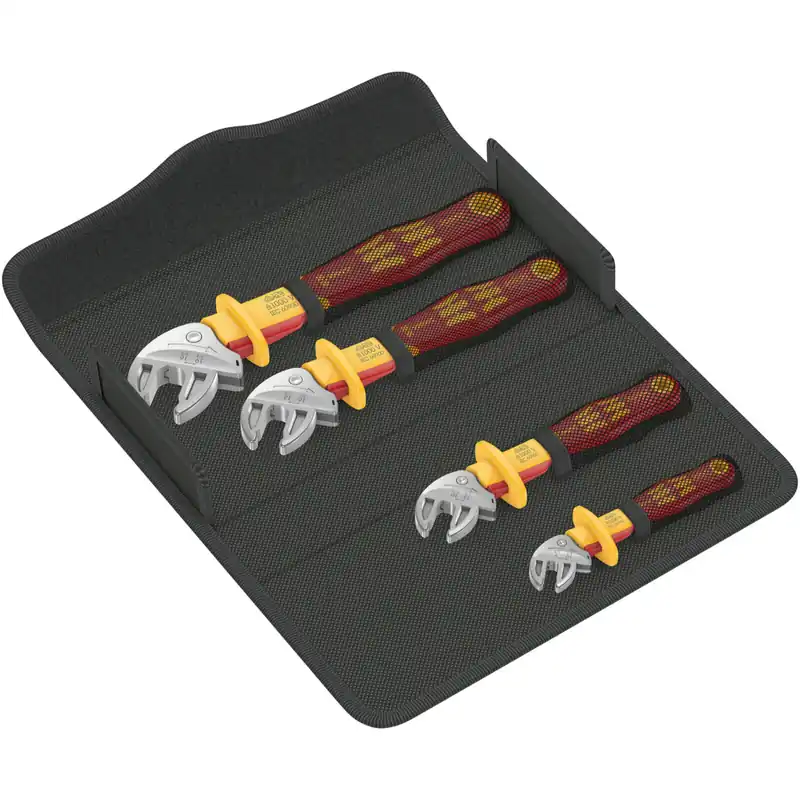 Wera 05020170001 6004 Joker VDE Jeu de 4 clés à molette (XS, S, M & L) en boîte - 7 - 19 mm
