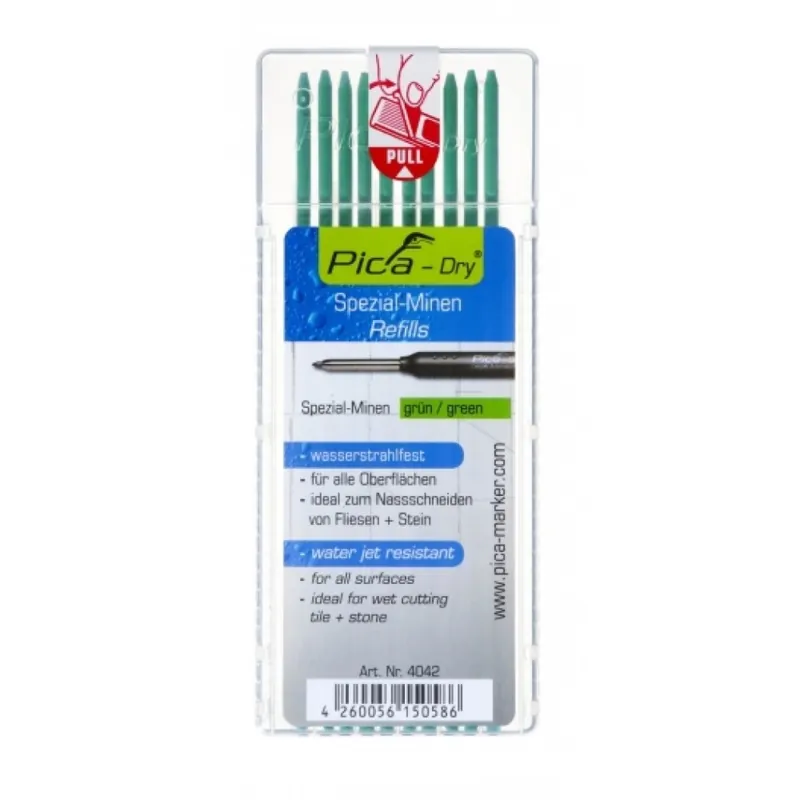 Pica 4042 Recharge sèche - Vert (10 stylos)