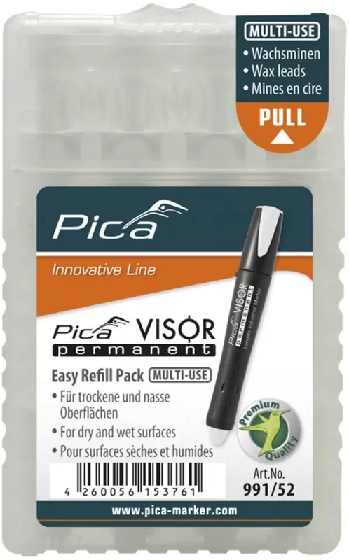 Pica 991/52 VISOR Recharge - Permanent - Blanc (4 pcs)