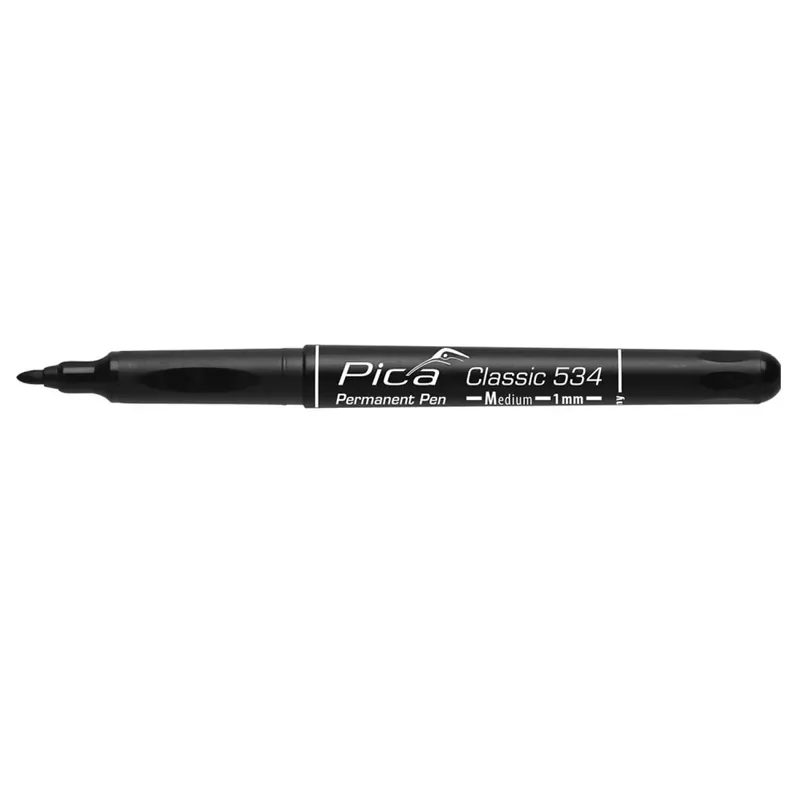 Pica 534/46 Stylo permanent classique - rond - noir - 1,0 mm