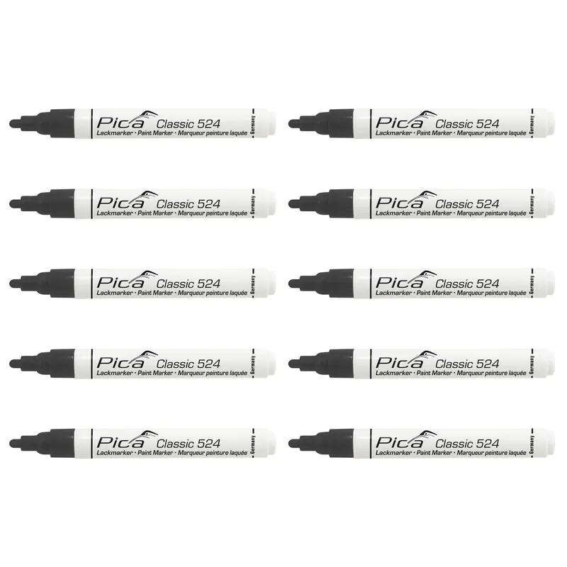 Pica 524/46 Marqueur peinture - Rond - Noir - 2-4mm (10 pcs)