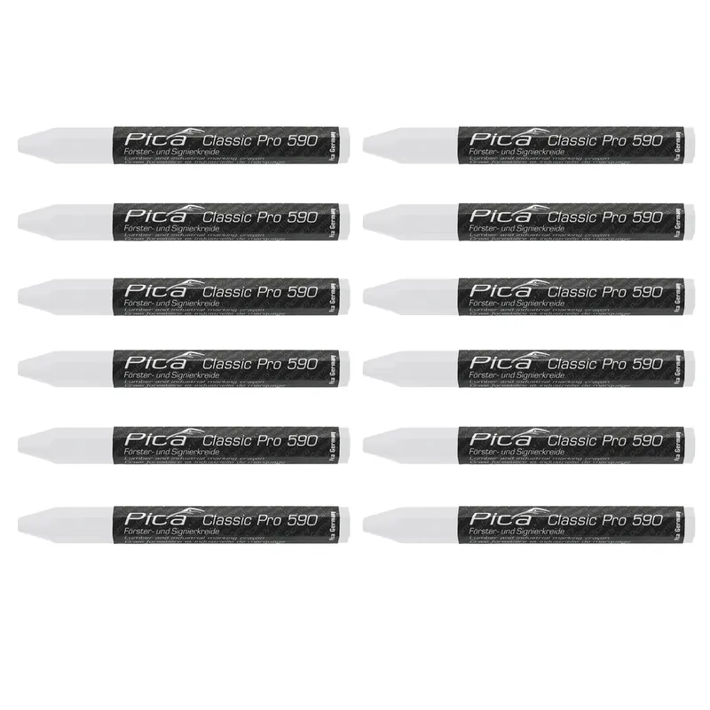 Pica 590/52 Marqueur Crayon Pro - Blanc - 12x120mm (12pcs)