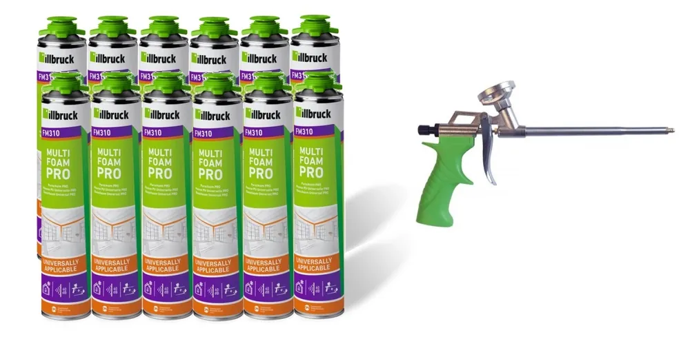 Illbruck Set FM310 Mousse de montage (12x) avec pistolet AA232