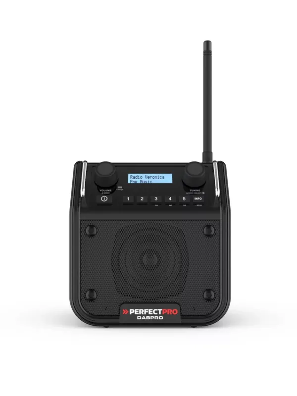 PerfectPro DABPRO - Radio de chantier - FM RDS - DAB+ - aux-in - sur secteur & batterie