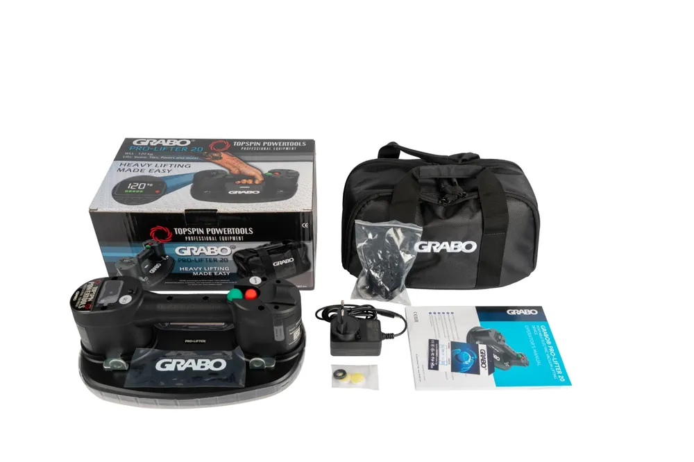 Grabo Pro - Ventouse électro-portative dans son sac de protection - 120 kg
