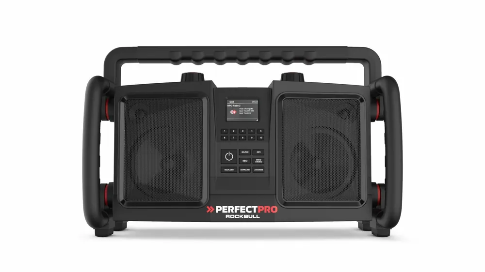 PerfectPro Rockbull RB2 - Radio de chantier - FM RDS - DAB+ - Aux-in - sur secteur&batterie