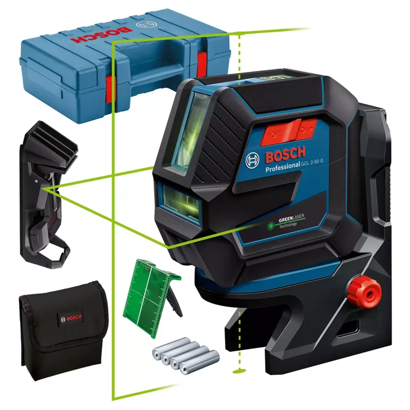 Bosch GCL 2-50 G Laser à lignes croisées + support dans un coffret - 15 m