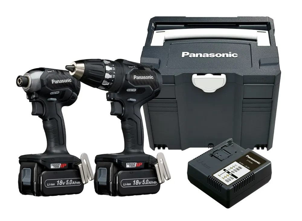 Panasonic EYC231LJ2G - Set perceuse visseuse Li-Ion 18V (EY74A3X) & clé à choc (EY76A1X) (2x batterie 5.0Ah) dans systainer