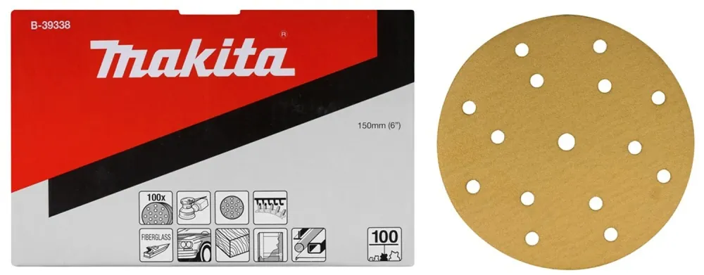 50 disques de ponçage Makita B -39300 - Velcro - Grains 40 - 150 mm