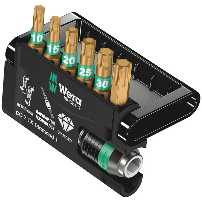 Wera 5057415001 Jeu de 7 embouts universels Bit-Check 7 Diamond - Torx