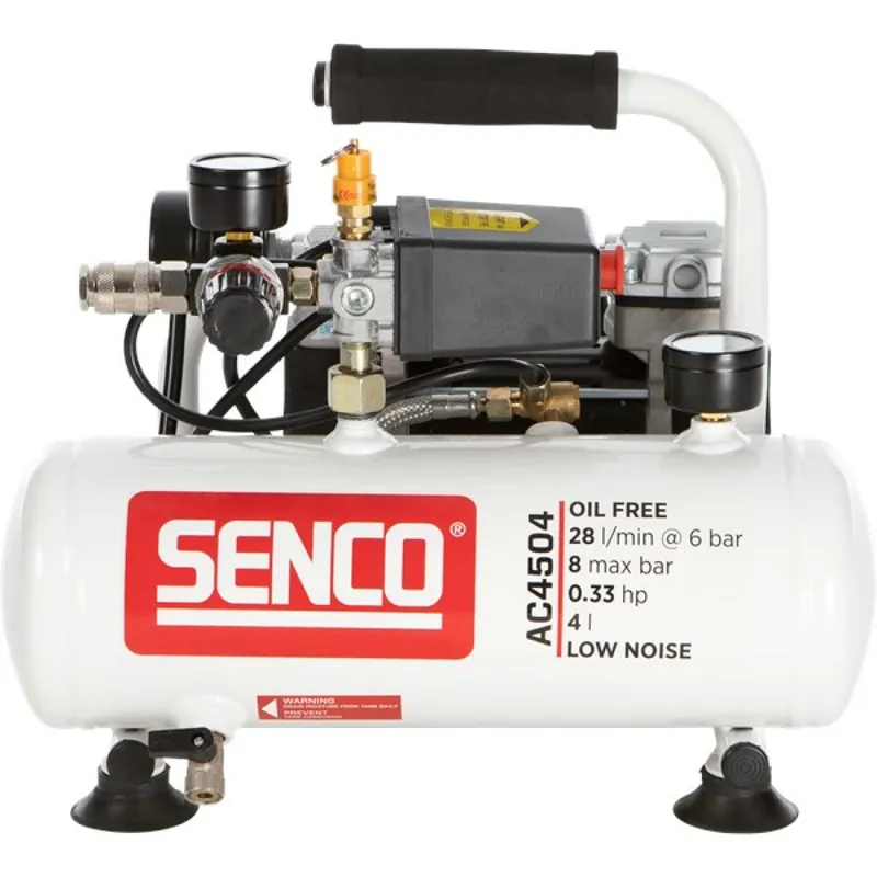Senco AC4504 - Compresseur d‘air silencieux - 240W - 8 bar - 4L - 28L/m
