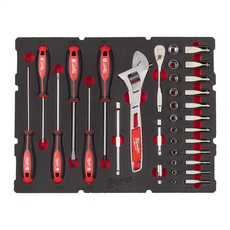Milwaukee 4932480717 - Calage en mousse - Jeu de douilles 1/2‘‘ PACKOUT