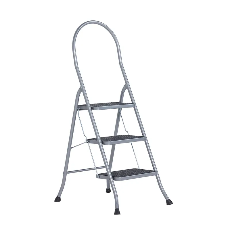 Altrex Cromato Silver Échelle ménagère - Aluminium - 3 marches - avec barre de sécurité - hauteur de travail max. 2,7 m