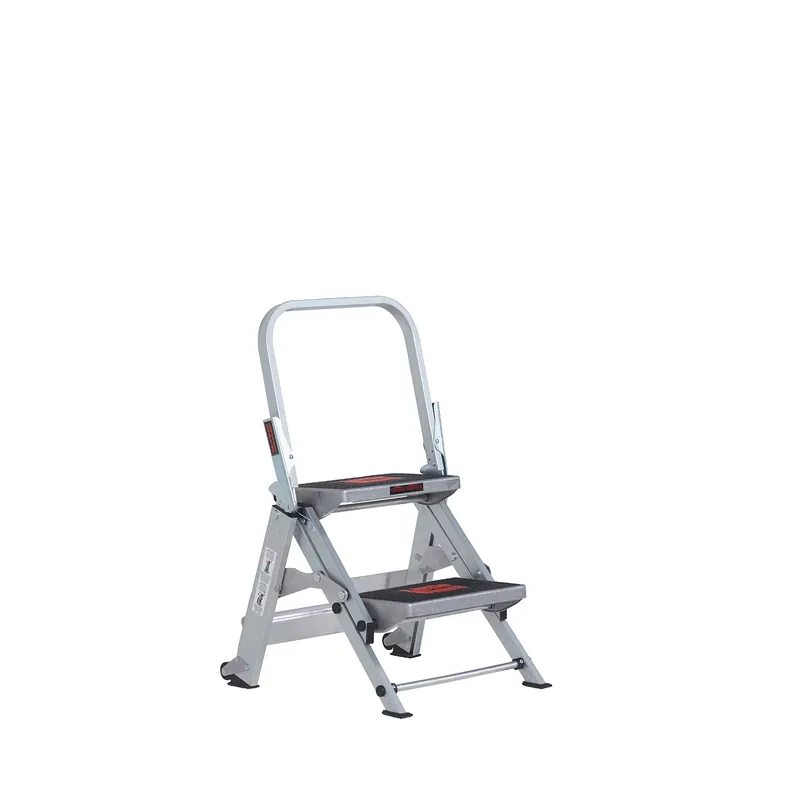 Altrex Safety Step 2 Escabeau - Simple - Aluminium - 2 marches - avec barre d‘appui - hauteur de travail max. 2,45 m