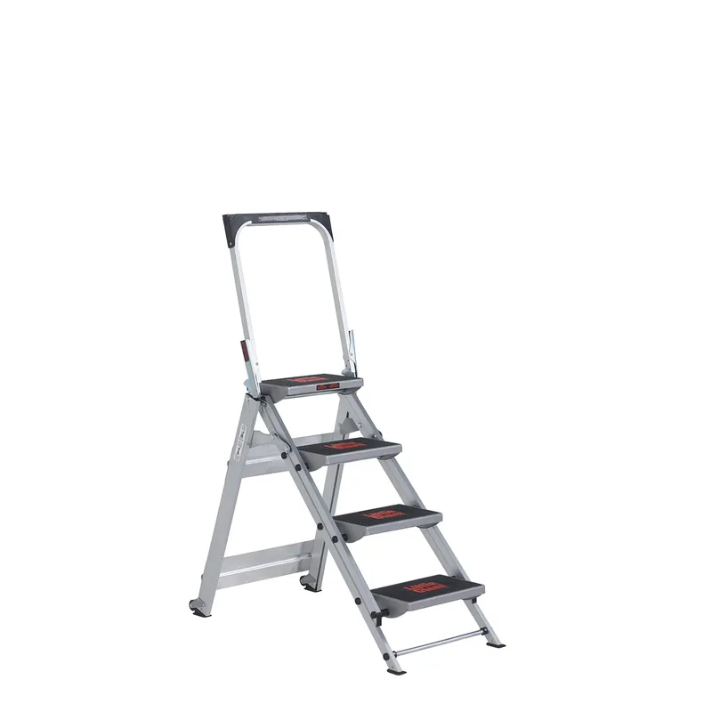 Altrex Safety Escabeau Step 4 - Simple - Aluminium - 4 marches - avec barre d‘appui - hauteur de travail max. 2,9 m