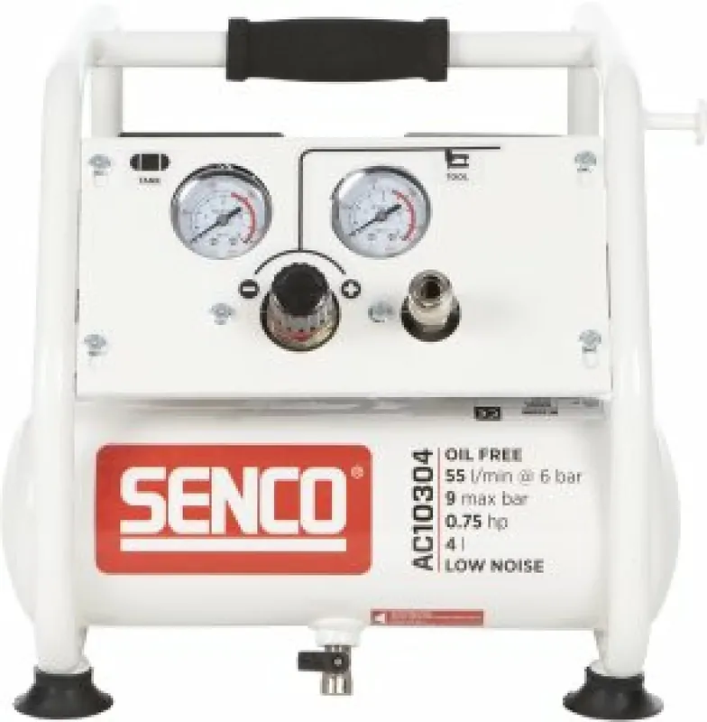 Senco AC10304 - Compresseur d‘air silencieux - 550W - 9 bar - 4L - 55L/m