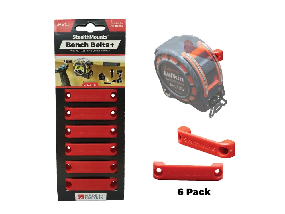 StealthMounts BB-PL-RED-6 Sangles de fixation + - Rouge - 6 pièces