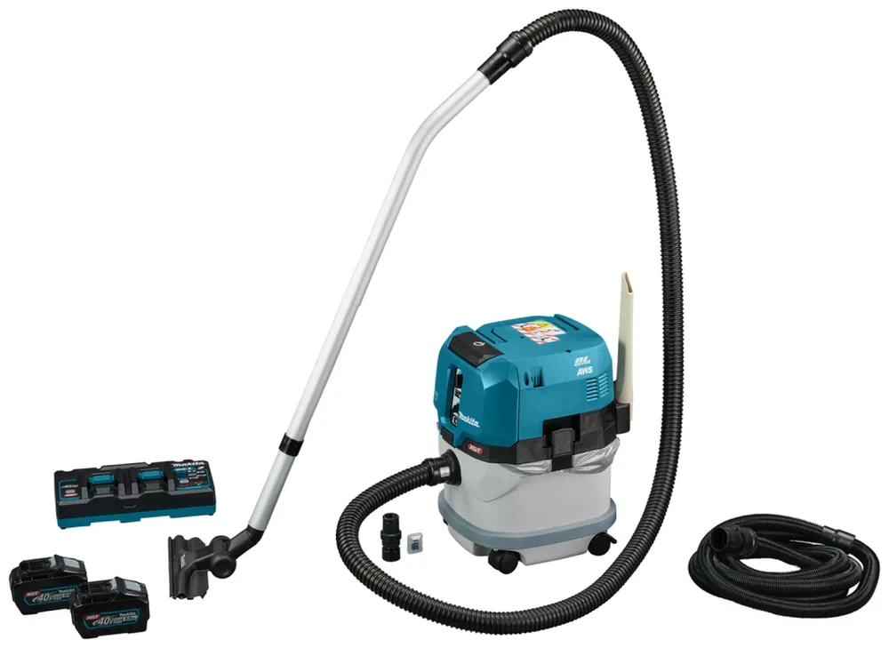 Makita VC004GLT21 XGT 40 V Max Li-Ion aspirateur sans fil (2x batterie 5.0Ah) - AWS