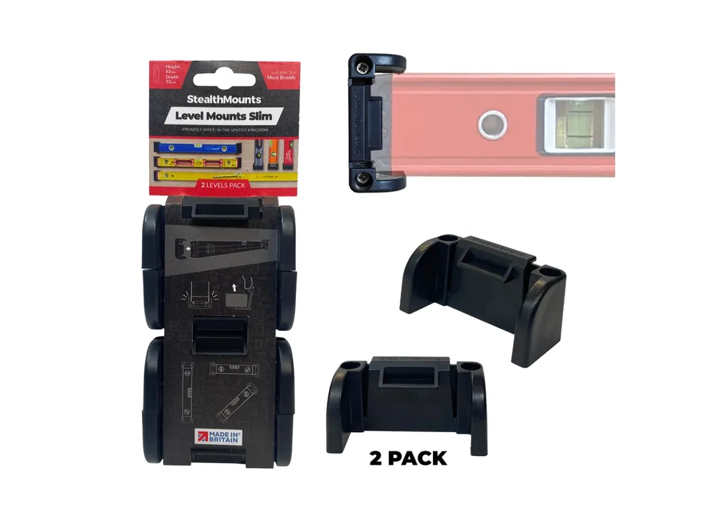 StealthMounts OM-LM-SL-BLK-2 Supports de niveau universel Slim - Noir - 2 pièces