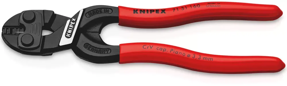Knipex 71 31 160 CoBolt S Pinces coupantes compactes avec entaille de coupe - 160 mm