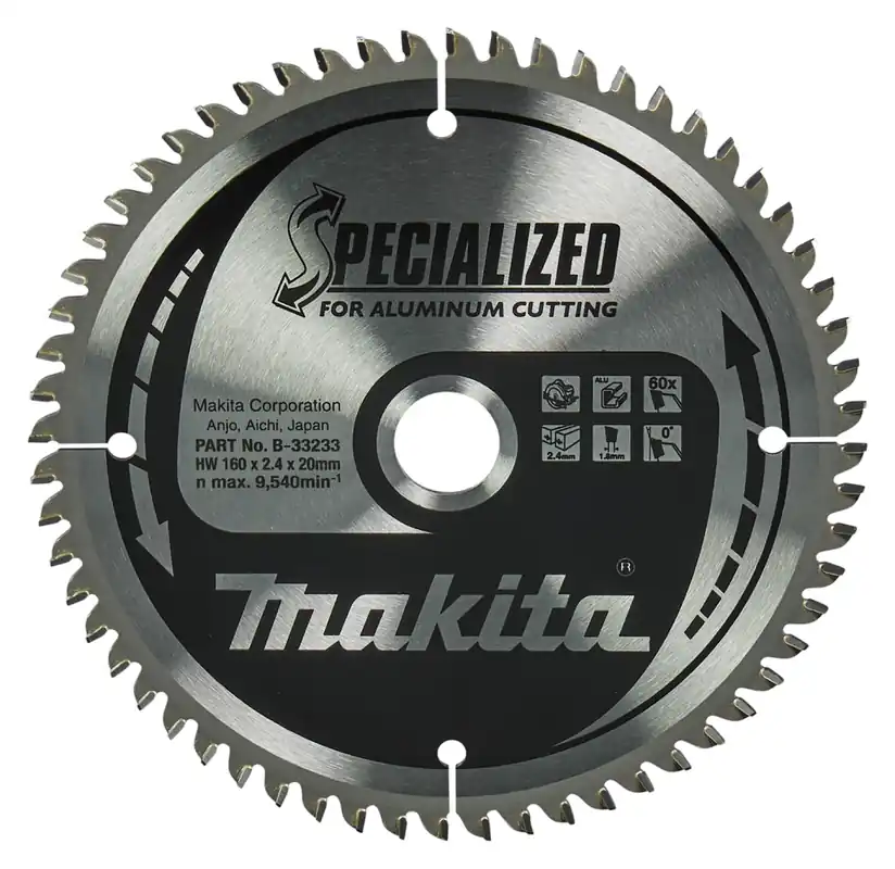 Makita B-33233 Specialized lame de scie circulaire Aluminium - 160 x 20 x 60D
