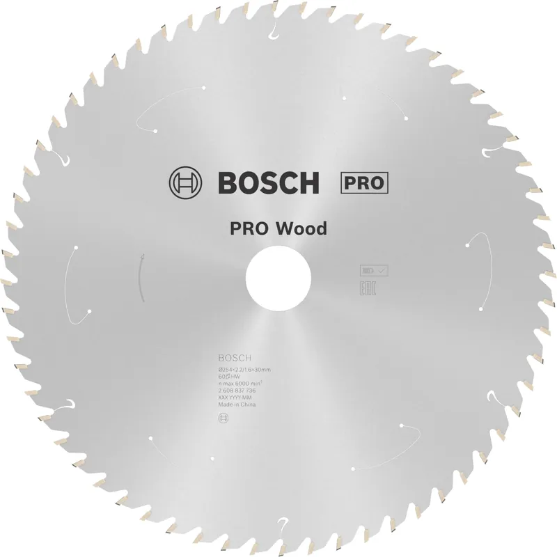 Bosch 2608837736 Lame de scie à table sans fil PRO pour bois - 254 x 30 x 60D