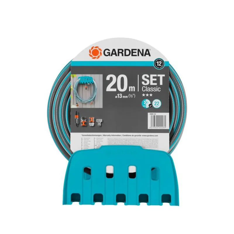 Gardena 18005-50 Tuyau Classic - 13 mm - 20 m (1/2« ) + bras + support mural
