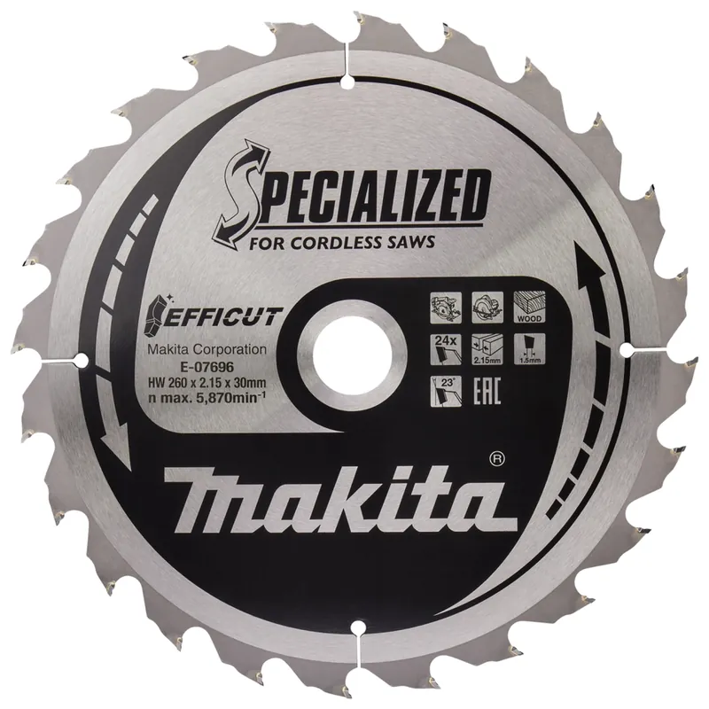 Makita E-07705 Efficut lame de scie circulaire pour Bois - 260 x 30 x 24D