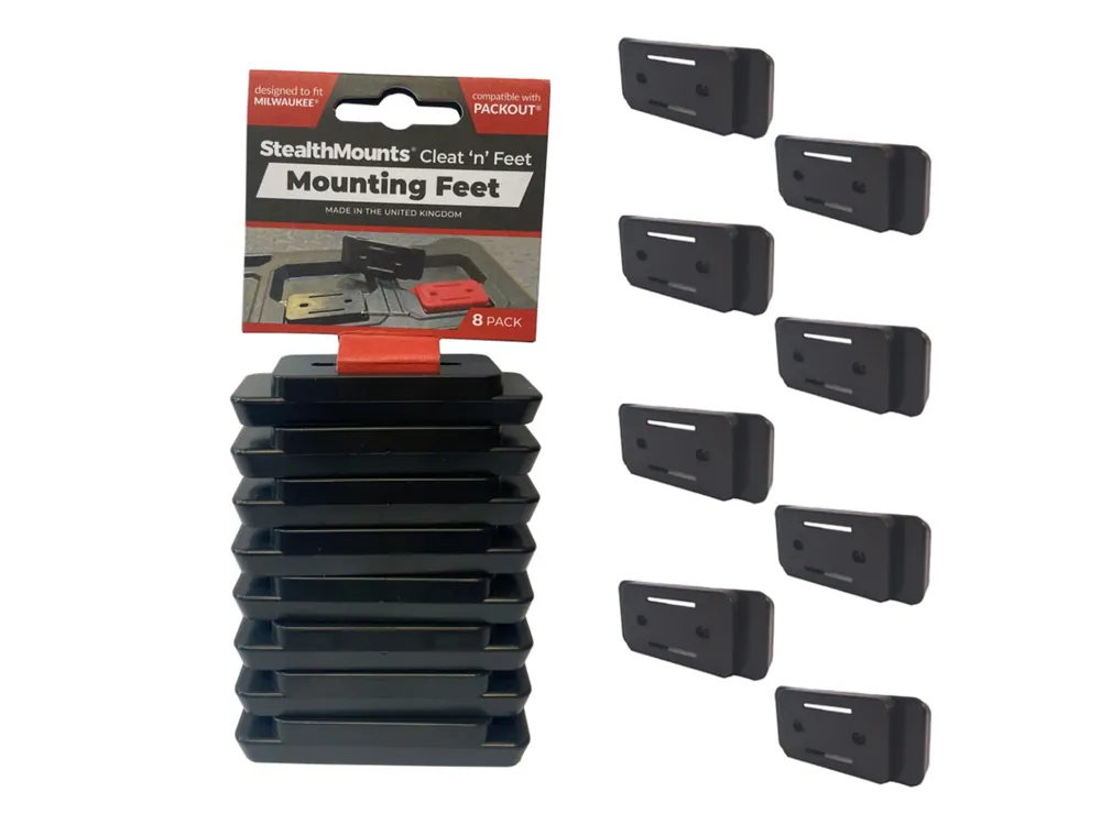 StealthMounts PAC-F-01-8 Cleat ‘n‘ Feet Pieds de montage pour Cleats / Milwaukee PACKOUT - 8 pièces
