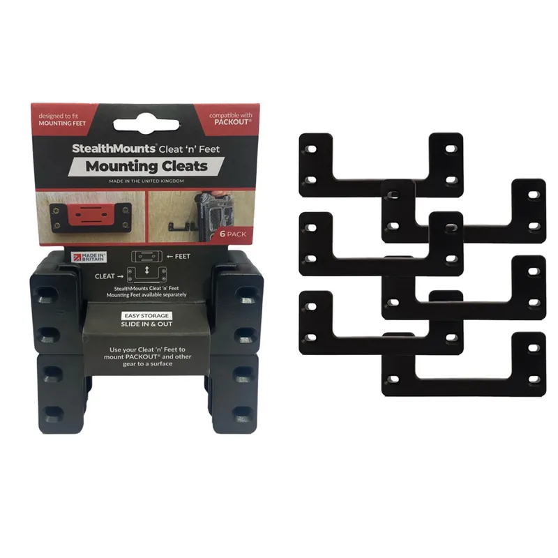 StealthMounts OM-CL-BLK-6 Cleat ‘n‘ Feet Semelles - Noir - 6 Pièces
