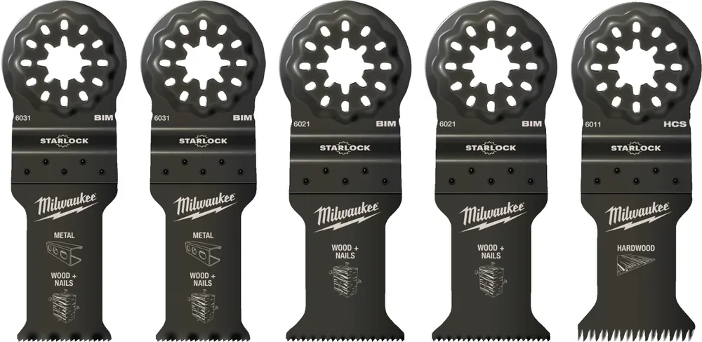 Milwaukee 48906115 Multitool Starlock set de lames bois/métal (5 pièces)