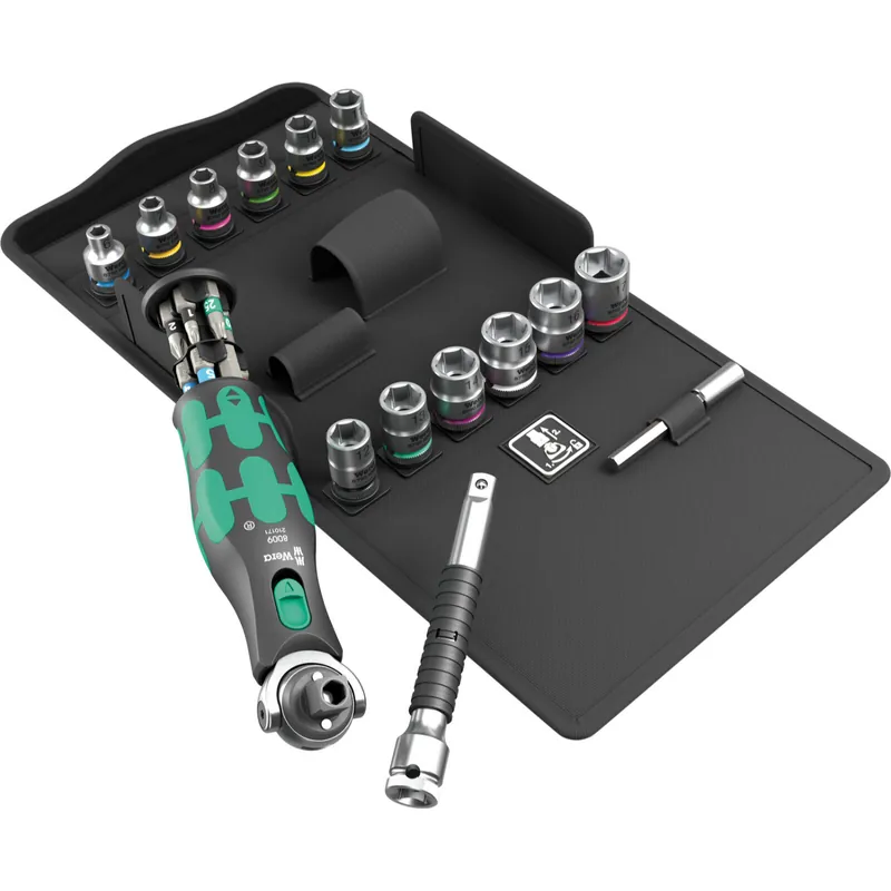 Wera 05004284001 Ensemble de 27 pièces Zyklop Pocket Set 3 Clés à cliquet et douilles - 3/8" + 1/4"