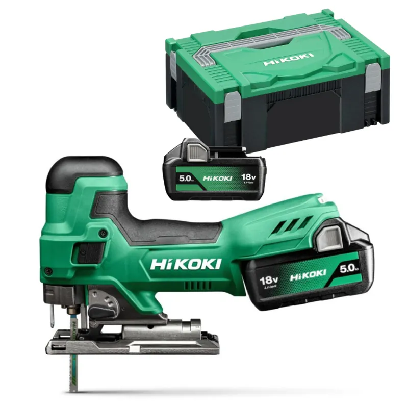HiKOKI CJ18DBWPZ Scie sauteuse sans fil - 18 V - 135 mm avec 2 batteries 5,0 Ah et chargeur dans un coffret HSC II