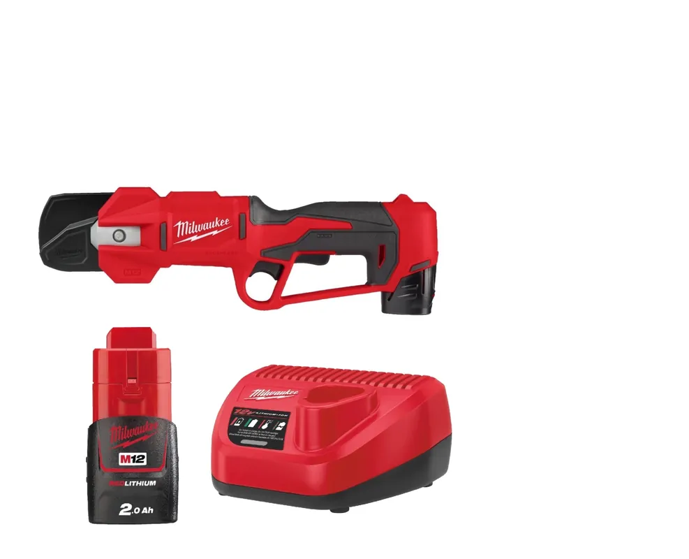 Milwaukee M12 BLPRS-202 EU 12V Li-Ion Accu Sécateur set - sans balai