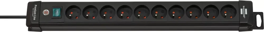 Brennenstuhl Premium-Line rallonge 10 voies noir 3m H05VV-F 3G1,4