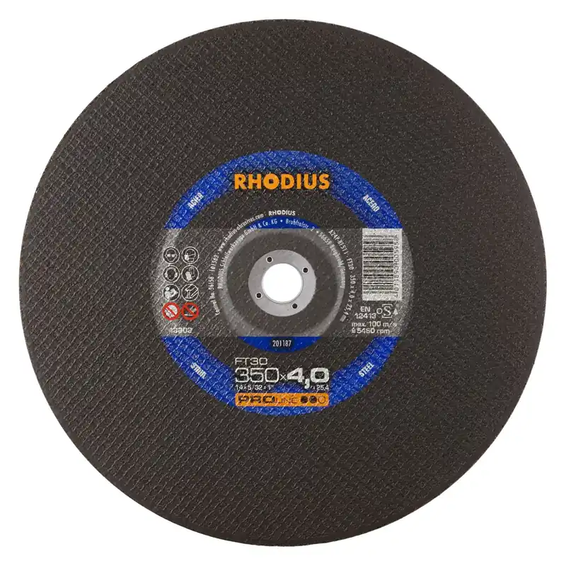 Rhodius 201187 FT30 PROline lll Disque à tronçonner conventionnel 350 x 25,4 x 4mm (10 pcs)