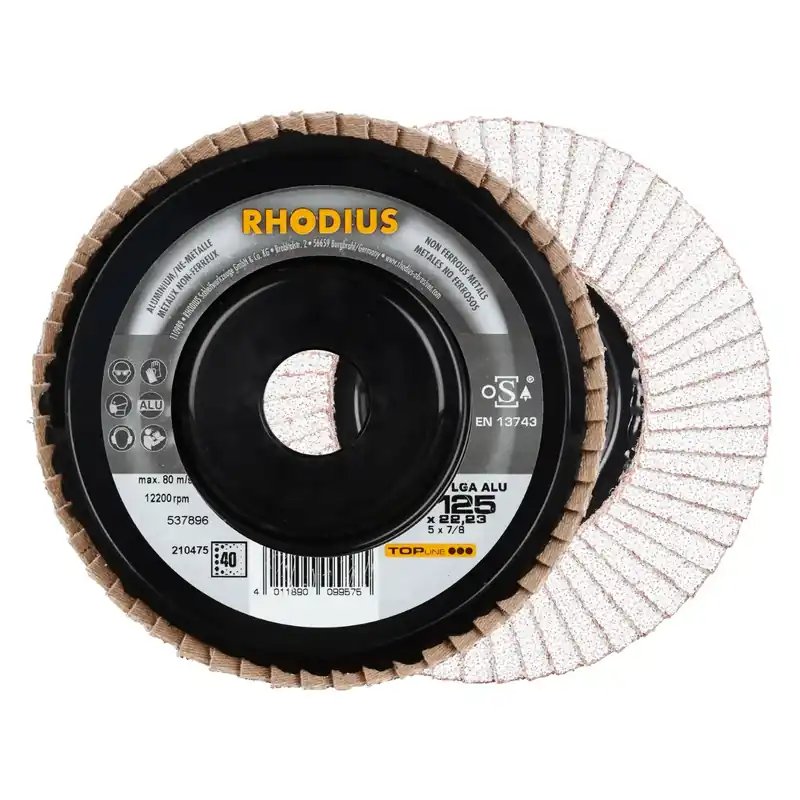 Rhodius 210475 LGA ALU K40 TOPline lll Disque à lamelles 125 x 22,23mm (10 pcs) K40