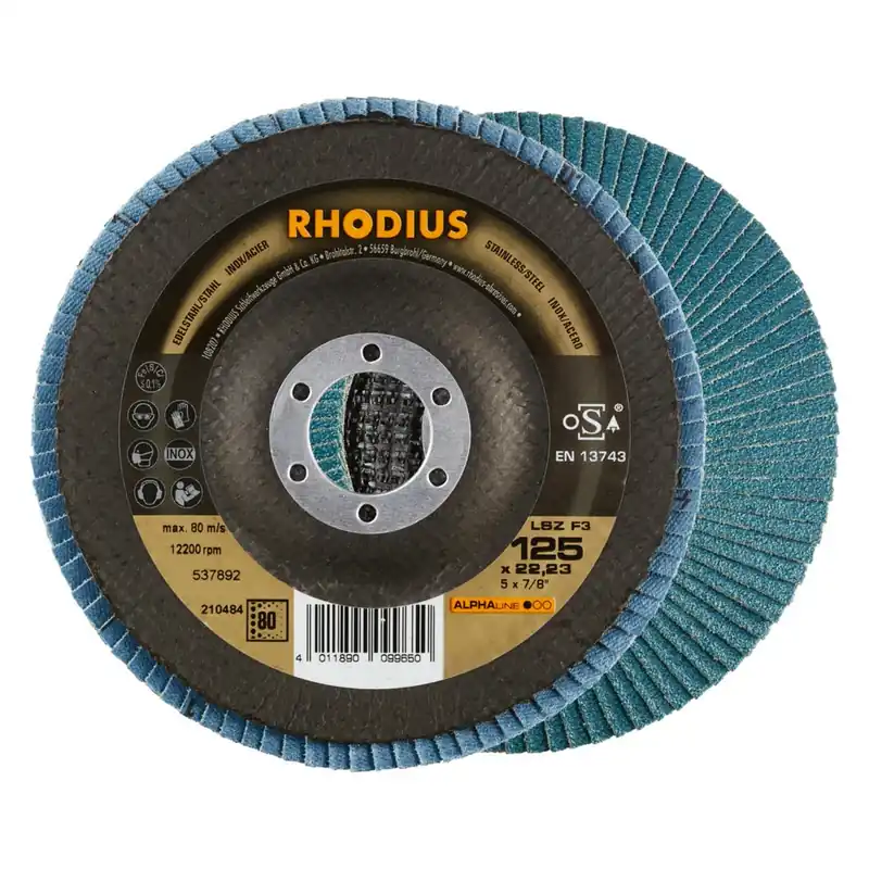 Rhodius 210483 LSZ F3 K60 ALPHALINE l Disque à lamelles 125 x 22,23mm (10 pièces) K60