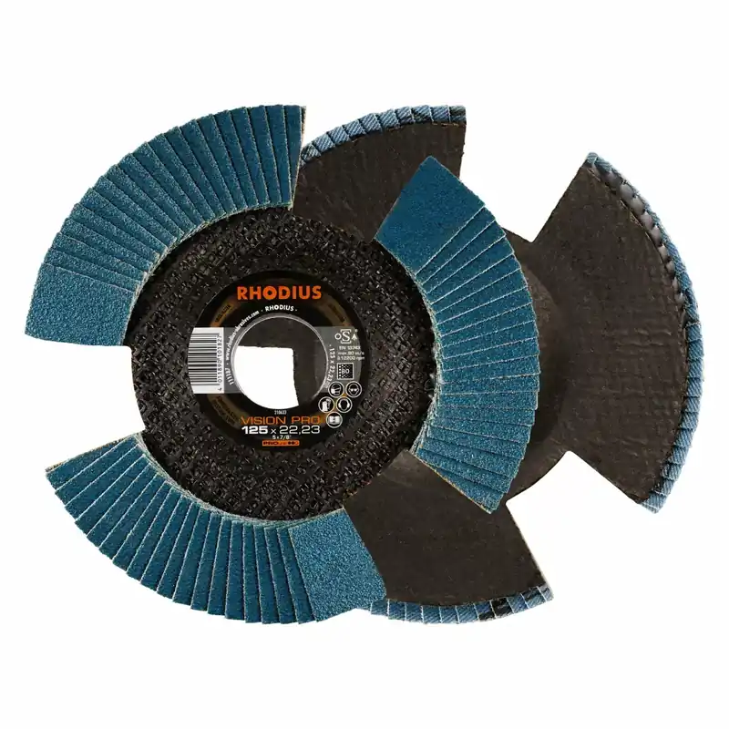 Rhodius 210633 Vision Pro PROline ll Disque à lamelles 125x22,23 (10 pcs) K80